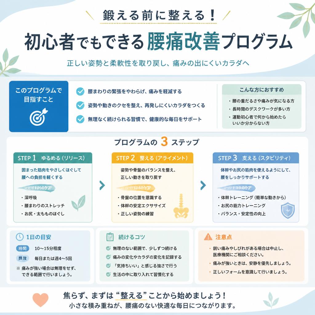 鍛える前に整える！初心者でもできる腰痛改善プログラム