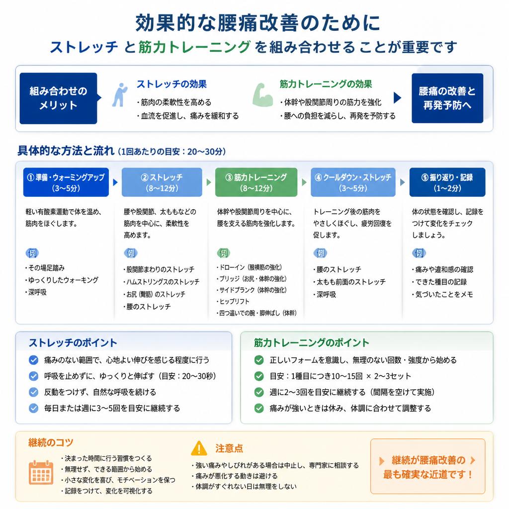 ストレッチと筋力トレーニングの組み合わせ